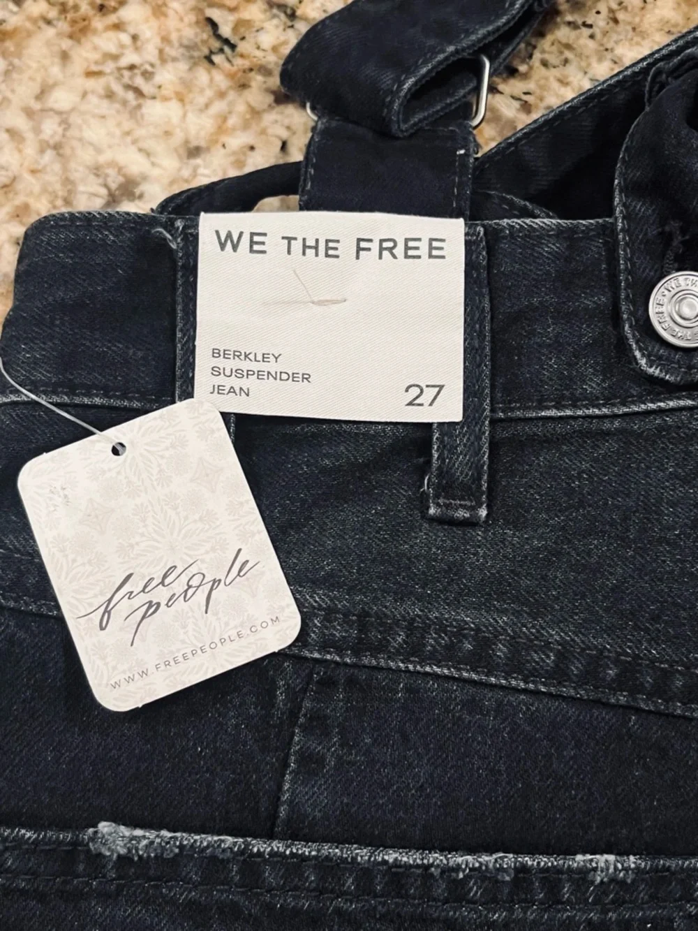 NWT Free People Berkley Suspender Jeans